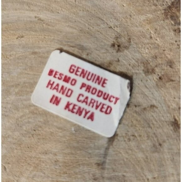 Vtg Besmo Kenya Handcarved Wooden Pair of Giraffe Figurines 12" Tall - Picture 10 of 16